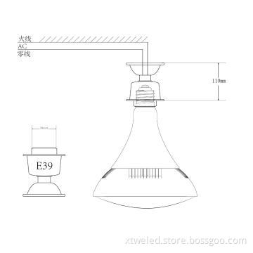 LED High Bay Bulb With E39/E40 Lamp Base Installation